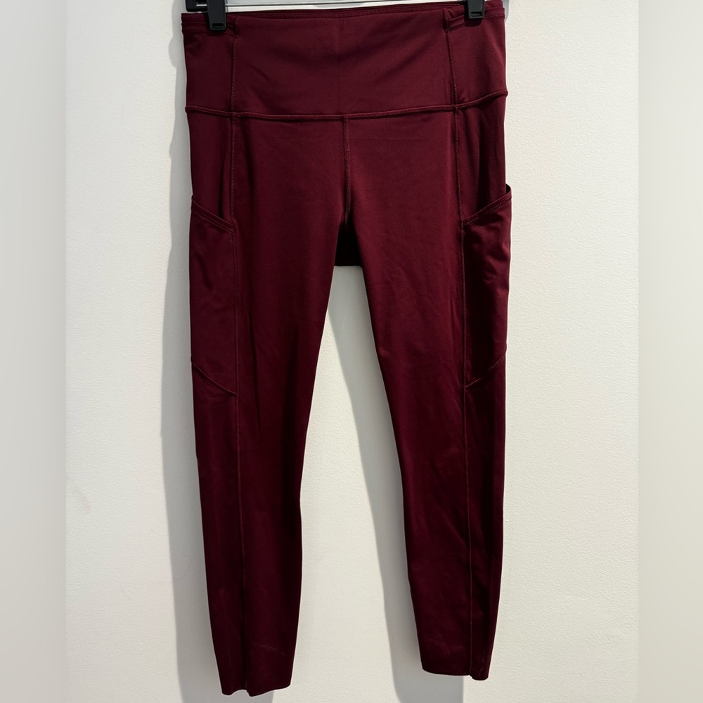 Red Lululemon leggings 25”